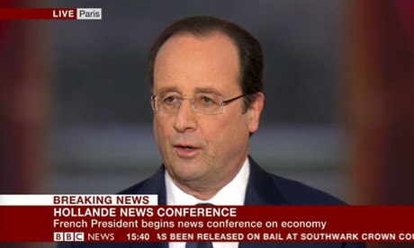 Francois Hollande at his press conference.