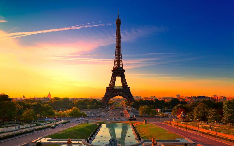 3d-abstract_widewallpaper_paris-at-sunset_39367